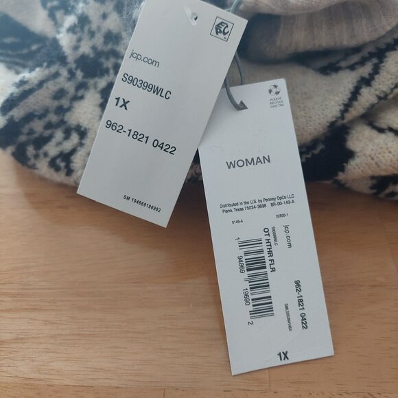 Liz Claiborne Plus Size Mock Neck Acrylic Blend Floral Sweater Women's Size 1X - Picture 6 of 12